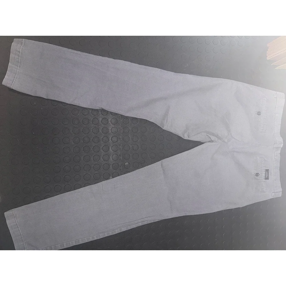 Banana Republic Fulton Skinny Chino Pants Mens 35x34 Grey Geometric Stretch